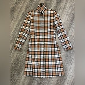 COPY reserved - Poleci Nova Check plaid trench coat 100% silk lining size 2